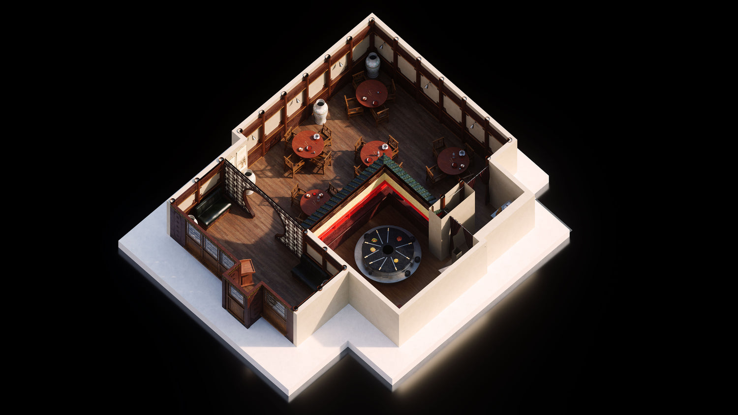 Blender中式餐厅汉堡店酒吧室内场景3D模型素材Kitbash3D – Restaurants 样机素材 sucaiwan.com