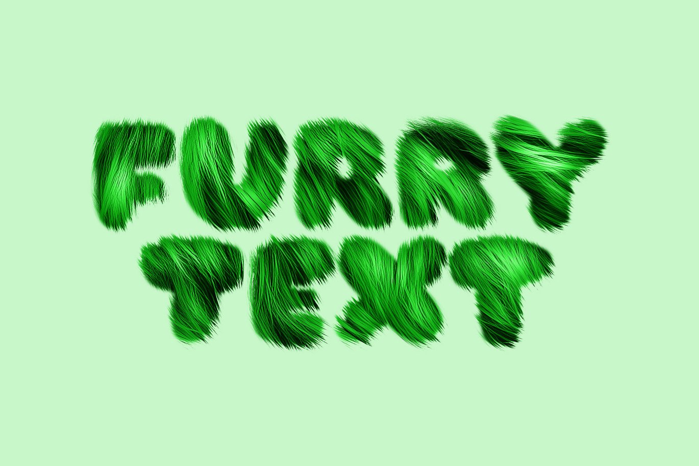真实动物皮毛字体效果ps文本特效滤镜插件样机 Fur & Grass Text Effect 插件预设 sucaiwan.com