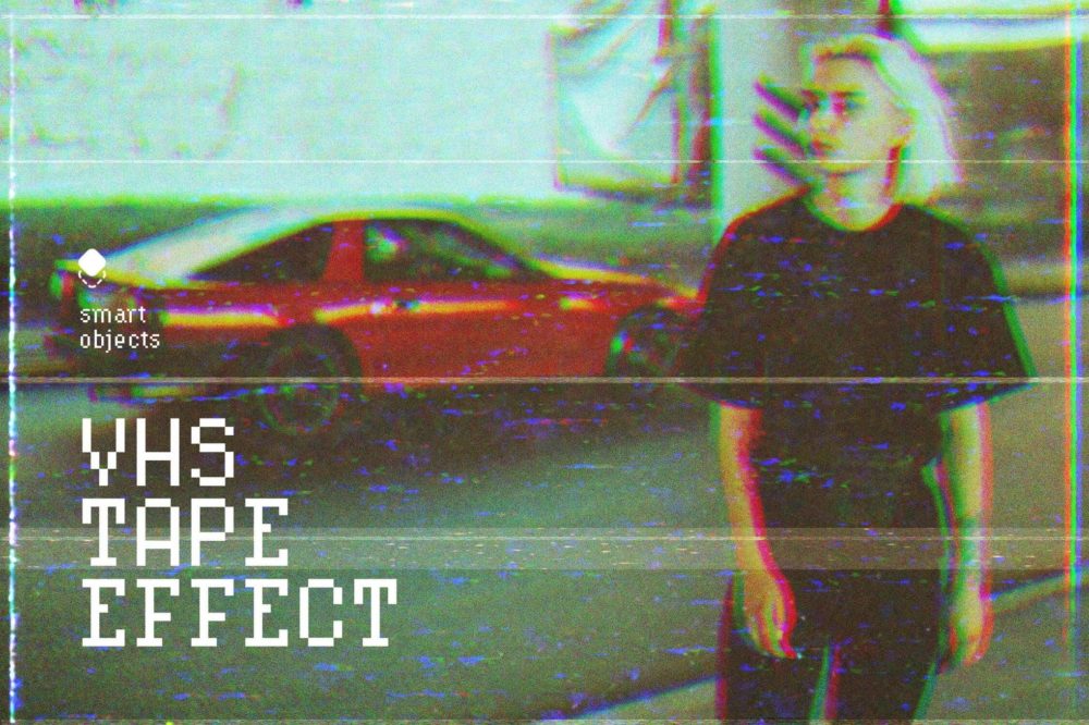 复古故障失真磁带照片效果ps特效滤镜样机 VHS Tape Effect 插件预设 sucaiwan.com