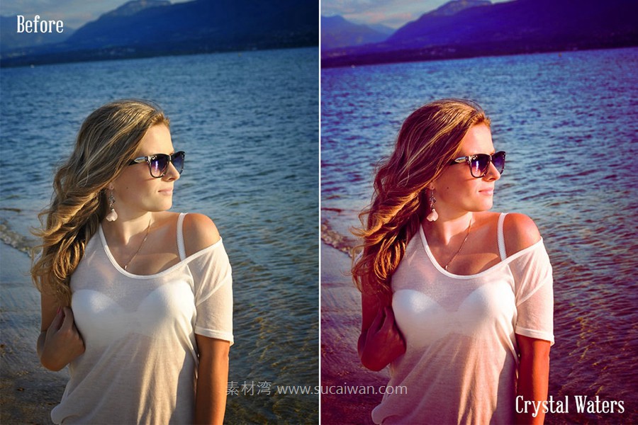 柔和暖色调海边旅行博主摄影照片调色Lightroom&Ps动作预设包 Ocean Breeze Presets for Lightroom Classic 插件预设 sucaiwan.com