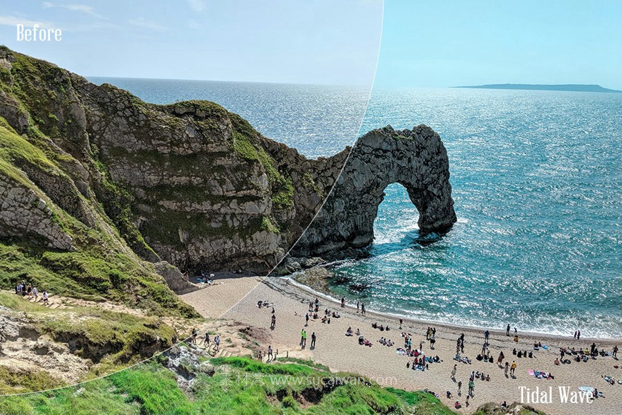 柔和暖色调海边旅行博主摄影照片调色Lightroom&Ps动作预设包 Ocean Breeze Presets for Lightroom Classic 插件预设 sucaiwan.com