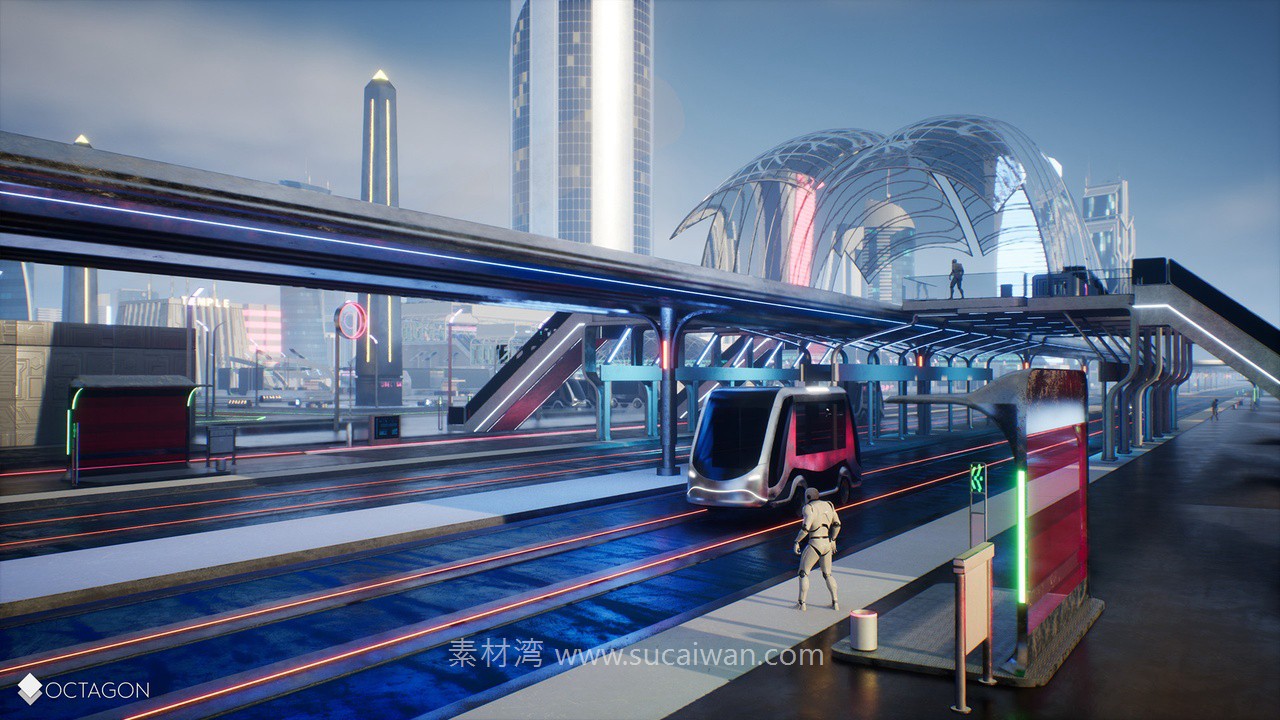 未来科幻复古赛博朋克潮流城市建筑商场列车车站3D模型UE格式素材Retro Sci-Fi Futuristic City Pack 样机素材 第2张-素材湾丨精选海外优质设计素材资源 未来科幻复古赛博朋克潮流城市建筑商场列车车站3D模型UE格式素材Retro Sci-Fi Futuristic City Pack 样机素材 sucaiwan.com