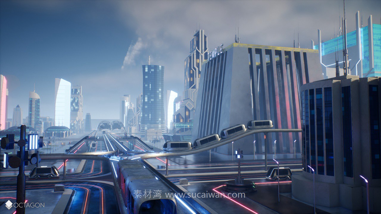 未来科幻复古赛博朋克潮流城市建筑商场列车车站3D模型UE格式素材Retro Sci-Fi Futuristic City Pack 样机素材 第8张-素材湾丨精选海外优质设计素材资源 未来科幻复古赛博朋克潮流城市建筑商场列车车站3D模型UE格式素材Retro Sci-Fi Futuristic City Pack 样机素材 sucaiwan.com