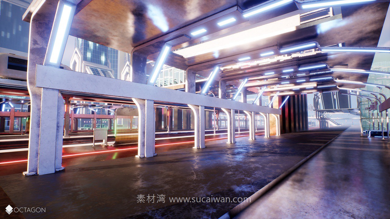 未来科幻复古赛博朋克潮流城市建筑商场列车车站3D模型UE格式素材Retro Sci-Fi Futuristic City Pack 样机素材 第9张-素材湾丨精选海外优质设计素材资源 未来科幻复古赛博朋克潮流城市建筑商场列车车站3D模型UE格式素材Retro Sci-Fi Futuristic City Pack 样机素材 sucaiwan.com