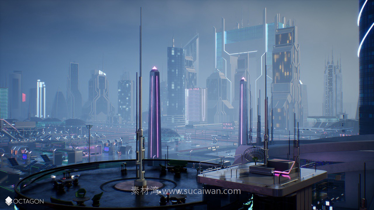 未来科幻复古赛博朋克潮流城市建筑商场列车车站3D模型UE格式素材Retro Sci-Fi Futuristic City Pack 样机素材 第10张-素材湾丨精选海外优质设计素材资源 未来科幻复古赛博朋克潮流城市建筑商场列车车站3D模型UE格式素材Retro Sci-Fi Futuristic City Pack 样机素材 sucaiwan.com