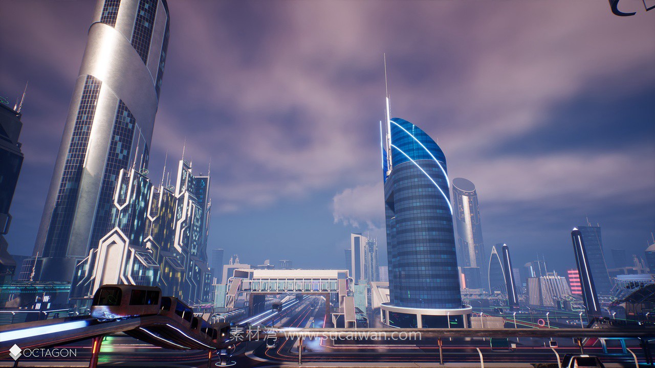 未来科幻复古赛博朋克潮流城市建筑商场列车车站3D模型UE格式素材Retro Sci-Fi Futuristic City Pack 样机素材 第11张-素材湾丨精选海外优质设计素材资源 未来科幻复古赛博朋克潮流城市建筑商场列车车站3D模型UE格式素材Retro Sci-Fi Futuristic City Pack 样机素材 sucaiwan.com