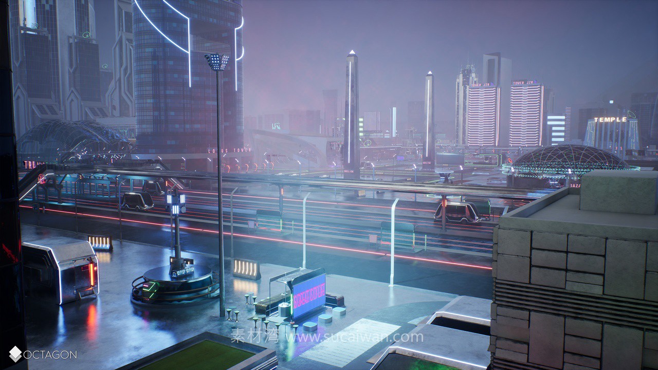 未来科幻复古赛博朋克潮流城市建筑商场列车车站3D模型UE格式素材Retro Sci-Fi Futuristic City Pack 样机素材 第14张-素材湾丨精选海外优质设计素材资源 未来科幻复古赛博朋克潮流城市建筑商场列车车站3D模型UE格式素材Retro Sci-Fi Futuristic City Pack 样机素材 sucaiwan.com