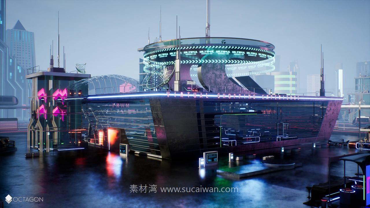 未来科幻复古赛博朋克潮流城市建筑商场列车车站3D模型UE格式素材Retro Sci-Fi Futuristic City Pack 样机素材 第16张-素材湾丨精选海外优质设计素材资源 未来科幻复古赛博朋克潮流城市建筑商场列车车站3D模型UE格式素材Retro Sci-Fi Futuristic City Pack 样机素材 sucaiwan.com