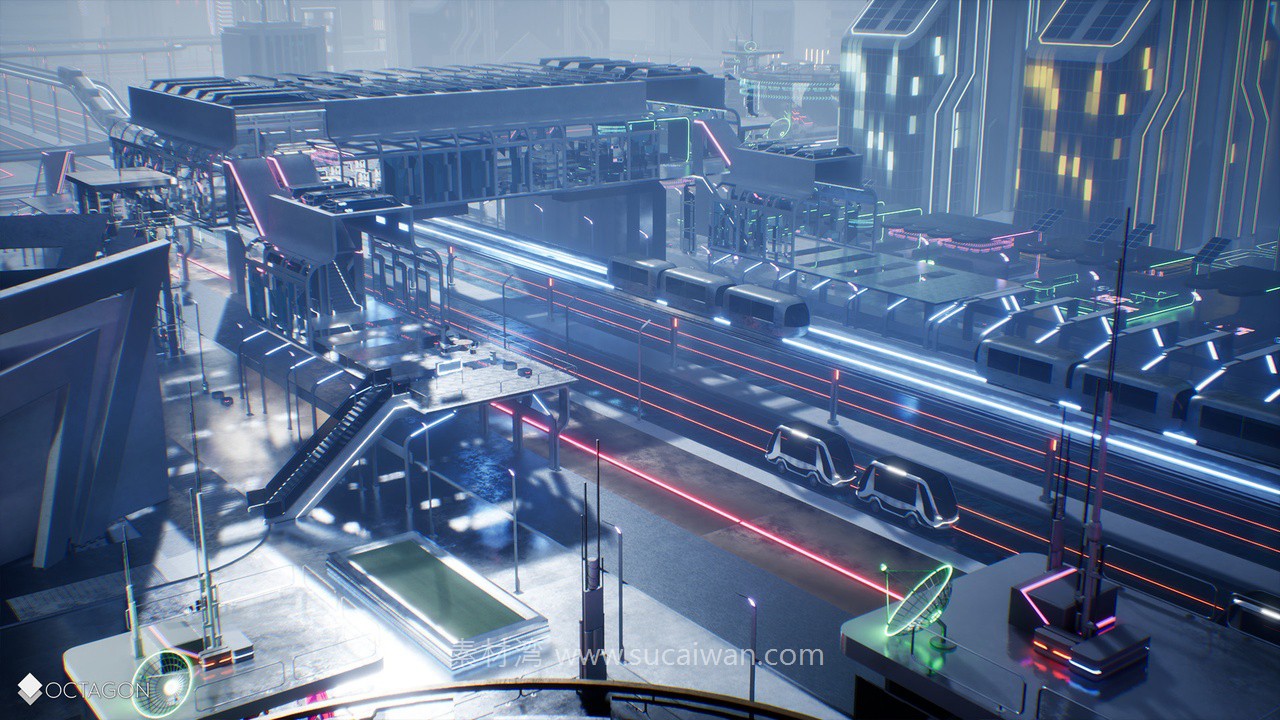 未来科幻复古赛博朋克潮流城市建筑商场列车车站3D模型UE格式素材Retro Sci-Fi Futuristic City Pack 样机素材 第18张-素材湾丨精选海外优质设计素材资源 未来科幻复古赛博朋克潮流城市建筑商场列车车站3D模型UE格式素材Retro Sci-Fi Futuristic City Pack 样机素材 sucaiwan.com