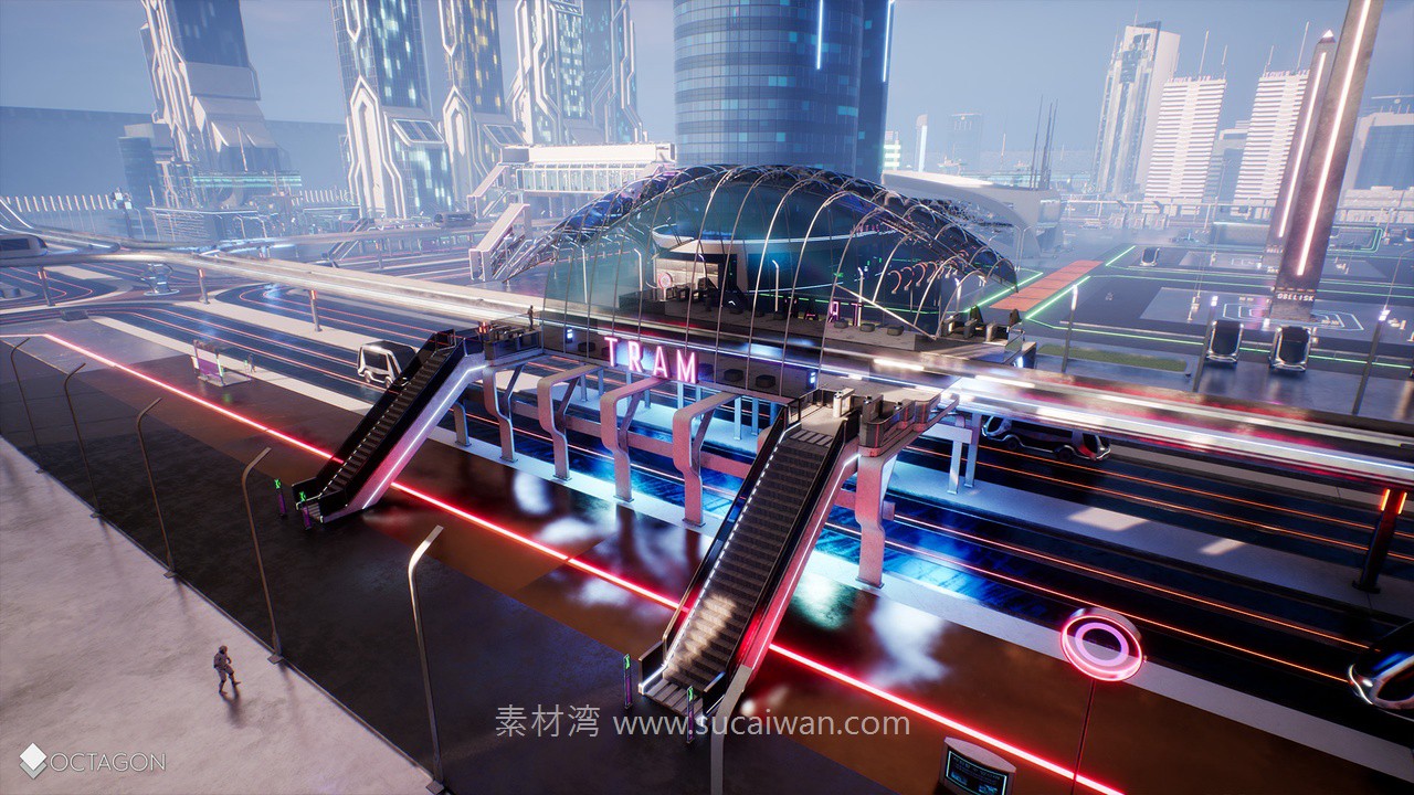 未来科幻复古赛博朋克潮流城市建筑商场列车车站3D模型UE格式素材Retro Sci-Fi Futuristic City Pack 样机素材 第23张-素材湾丨精选海外优质设计素材资源 未来科幻复古赛博朋克潮流城市建筑商场列车车站3D模型UE格式素材Retro Sci-Fi Futuristic City Pack 样机素材 sucaiwan.com