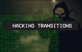 FCPX插件:黑客入侵风格故障犯罪绿色数字密码滚动效果转场过渡