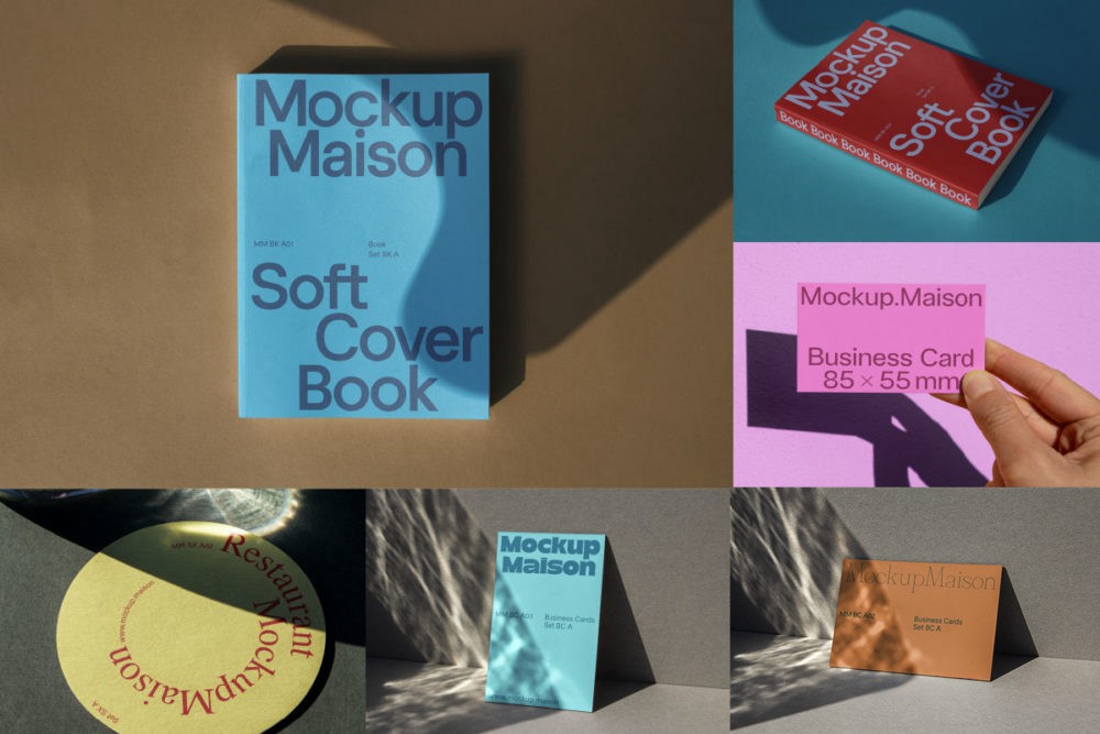 10款国外小众名片卡片杂志画册杯垫单页vi设计展示效果图psd样机模板Masion Mockup – Branding Mockup Vol 1 样机素材 sucaiwan.com