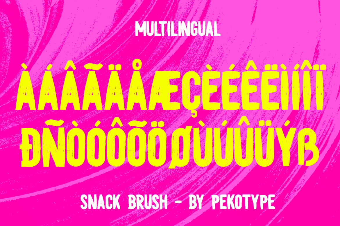 时尚品牌海报包装徽标设计无衬线英文字体安装包 Snack Brush – Bold Display Typeface 设计素材 第3张-素材湾丨精选海外优质设计素材资源 时尚品牌海报包装徽标设计无衬线英文字体安装包 Snack Brush – Bold Display Typeface 设计素材 sucaiwan.com