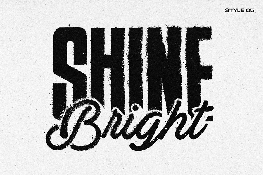 失真颗粒溶解锯齿状模糊边缘磨损效果ps标题文本特效滤镜样机 Dust Distortion Text & Logo Effect 插件预设 sucaiwan.com