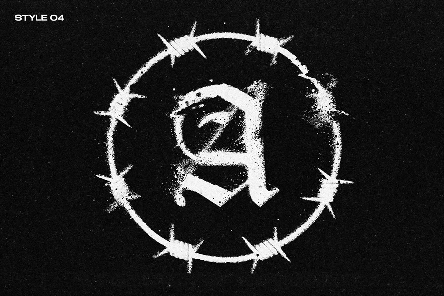 失真颗粒溶解锯齿状模糊边缘磨损效果ps标题文本特效滤镜样机 Dust Distortion Text & Logo Effect 插件预设 sucaiwan.com