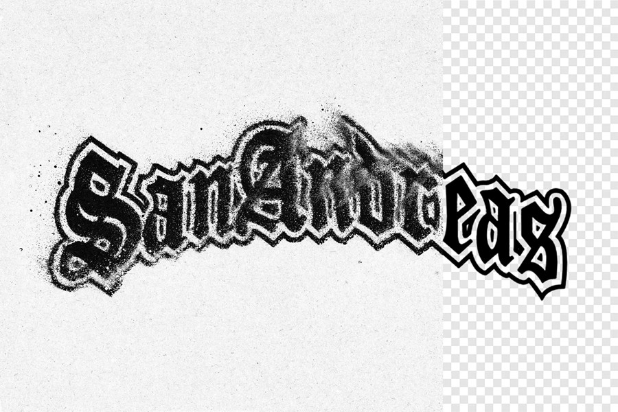 失真颗粒溶解锯齿状模糊边缘磨损效果ps标题文本特效滤镜样机 Dust Distortion Text & Logo Effect 插件预设 sucaiwan.com