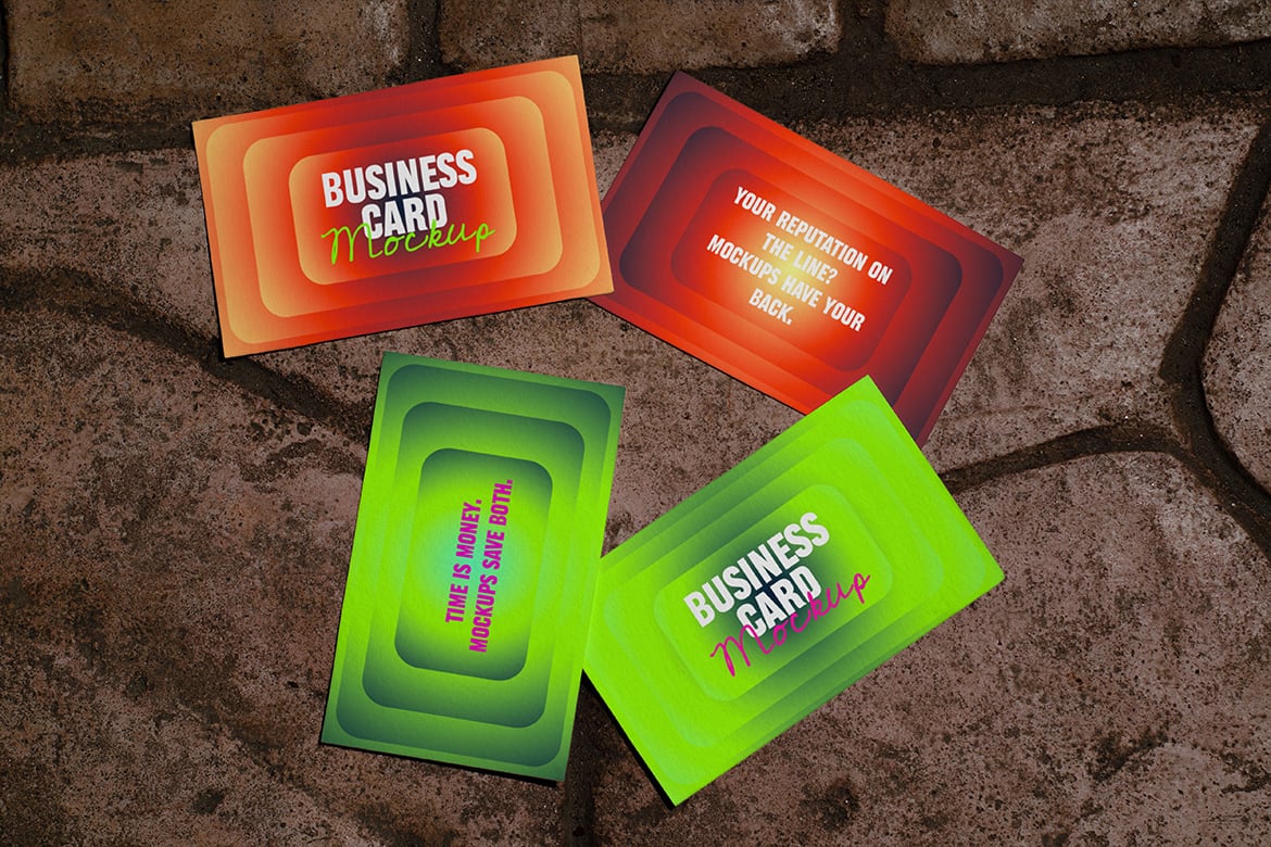 4款个人名片卡片会员卡设计ps展示贴图样机模板素材Business Card Mockup – VOL 2 样机素材 sucaiwan.com