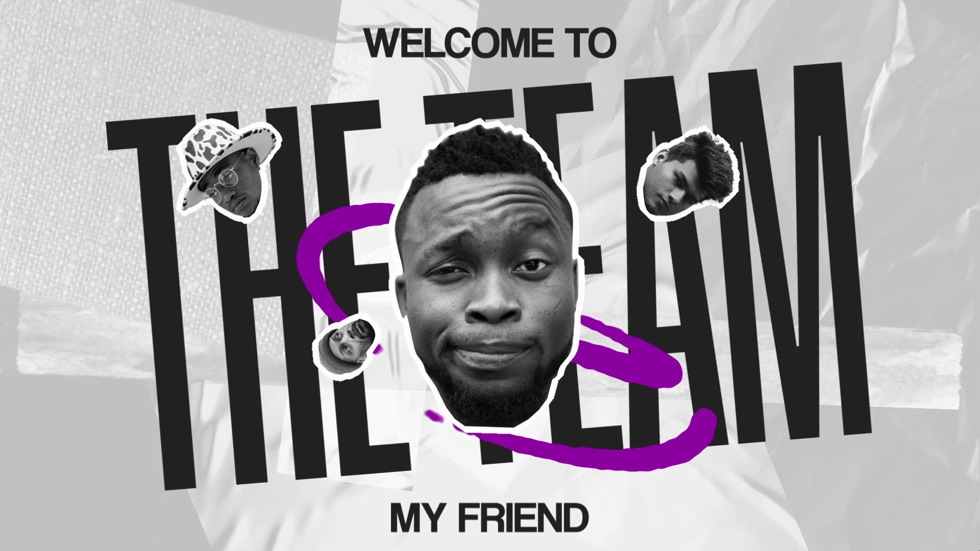 PR模板：复古邋遢拼贴艺术纸质团队工作室开场片头模板 , sucaiwan.com