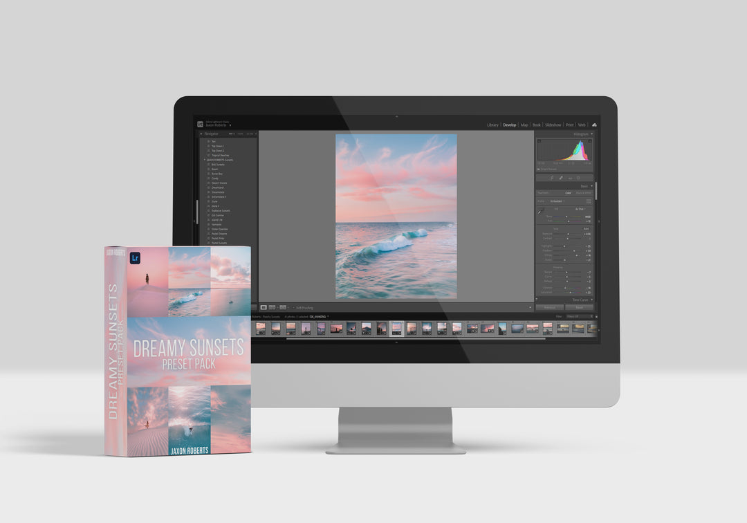 LR预设：梦幻春天樱花粉色调清新温柔人像旅拍海滩摄影Lightroom调色预设 Dreamy Sunsets - Preset pack , sucaiwan.com