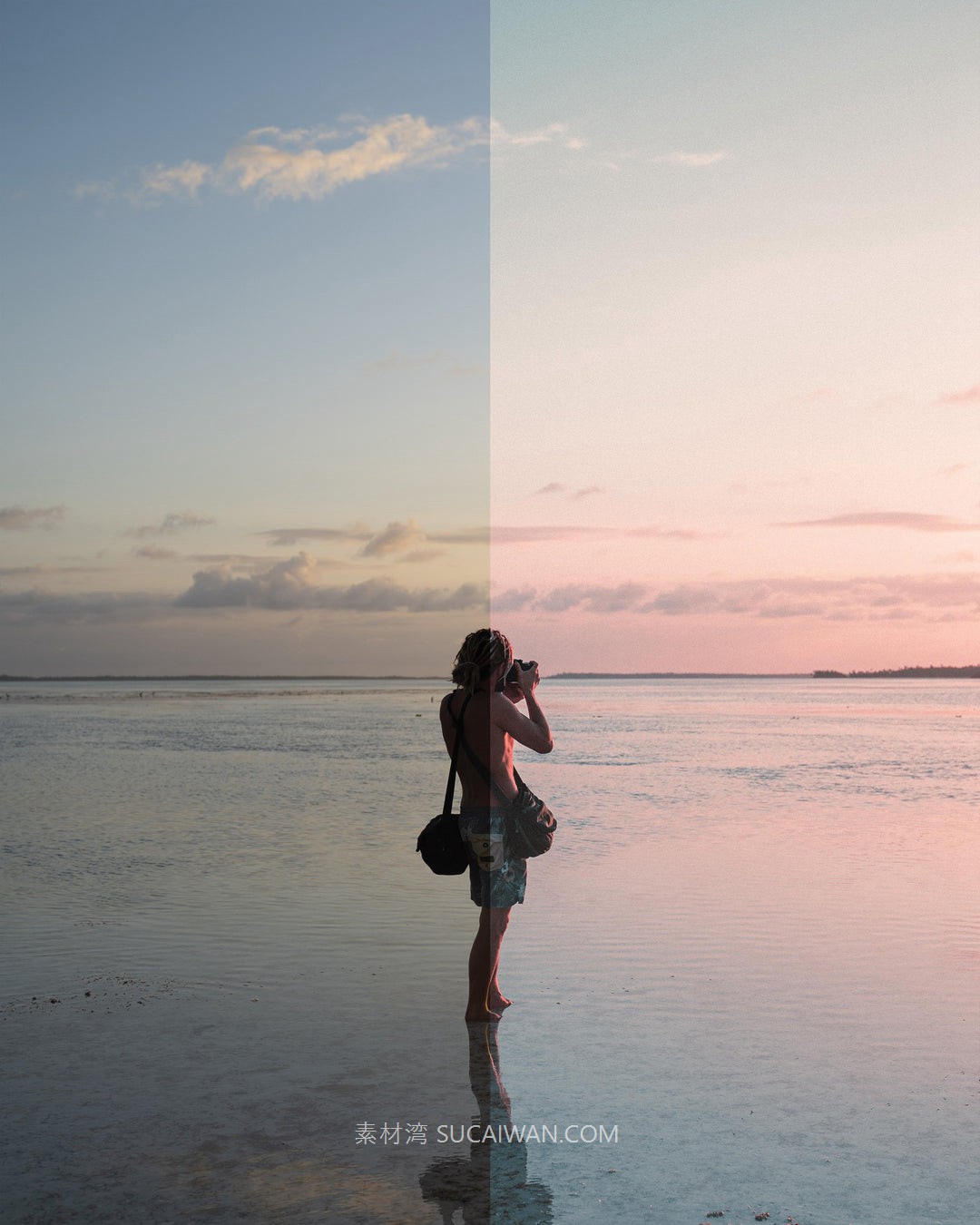 LR预设：梦幻春天樱花粉色调清新温柔人像旅拍海滩摄影Lightroom调色预设 Dreamy Sunsets - Preset pack , sucaiwan.com