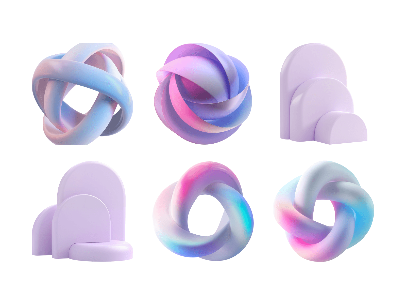 17款现代梦幻优雅淡紫色抽象3d几何图形图标figma/png格式素材Nova by Сraftwork 图片素材 sucaiwan.com