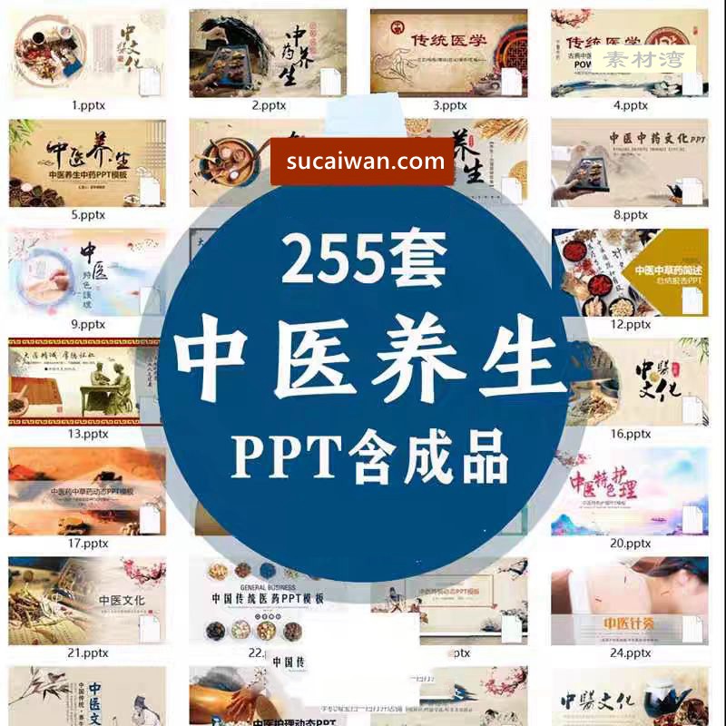 中医养生中药文化讲座PPT模板健康调理针灸保健食疗课件医学汇报 , sucaiwan.com