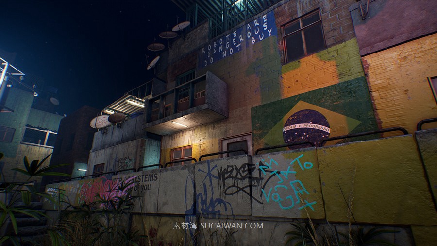 UE5赛博朋克日本城市贫民窟中东建筑3D模型设计素材City Environment Megapack vol 02 样机素材 sucaiwan.com