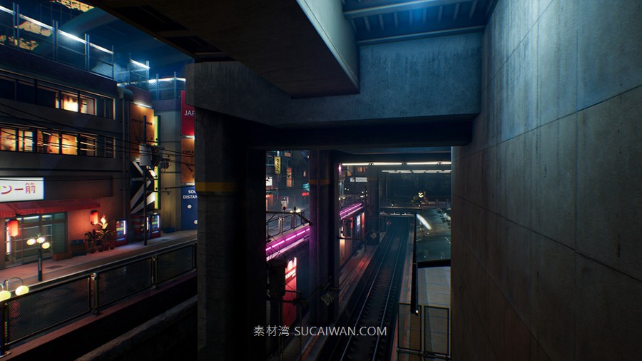 UE5赛博朋克日本城市贫民窟中东建筑3D模型设计素材City Environment Megapack vol 02 样机素材 sucaiwan.com