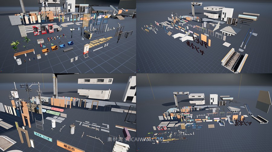 UE5赛博朋克日本城市贫民窟中东建筑3D模型设计素材City Environment Megapack vol 02 样机素材 sucaiwan.com