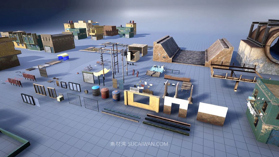 UE5赛博朋克日本城市贫民窟中东建筑3D模型设计素材City Environment Megapack vol 02 样机素材 sucaiwan.com