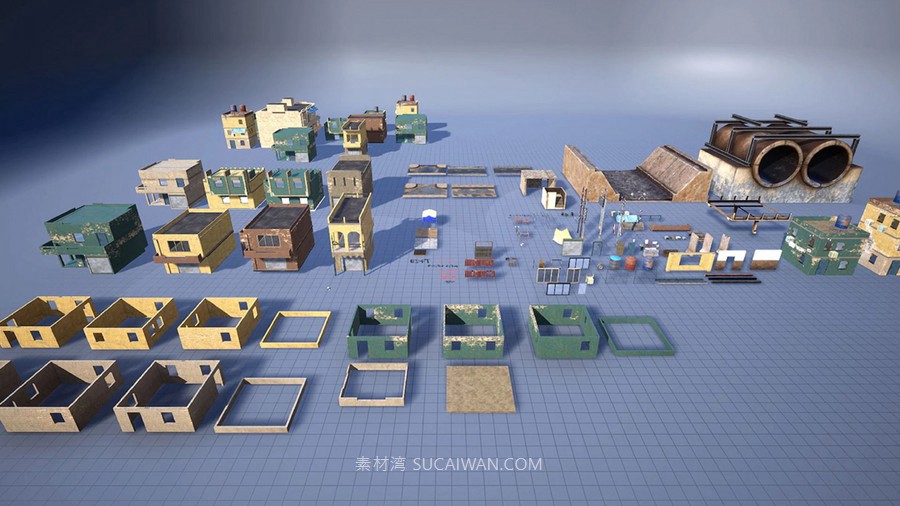 UE5赛博朋克日本城市贫民窟中东建筑3D模型设计素材City Environment Megapack vol 02 样机素材 sucaiwan.com