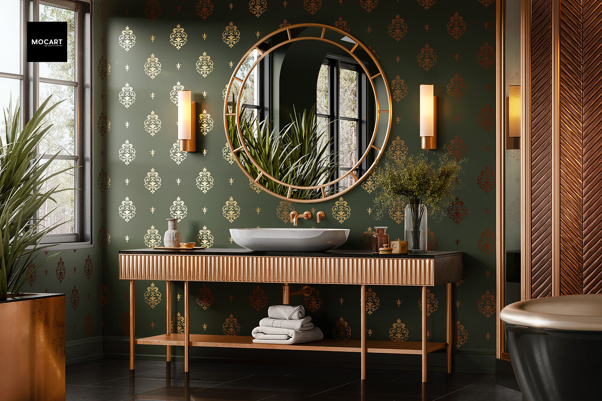 逼真欧风浴室墙面壁纸室内设计展示贴图效果图psd样机模板素材Bathroom Wallpaper Interior Mockup v.2 样机素材 第5张-素材湾丨精选海外优质设计素材资源 逼真欧风浴室墙面壁纸室内设计展示贴图效果图psd样机模板素材Bathroom Wallpaper Interior Mockup v.2 样机素材 sucaiwan.com