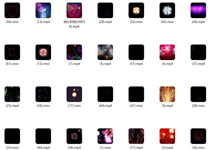 烟花绽放夜空礼花新年春节喜庆led大屏幕舞台背景剪辑短视频素材 , sucaiwan.com