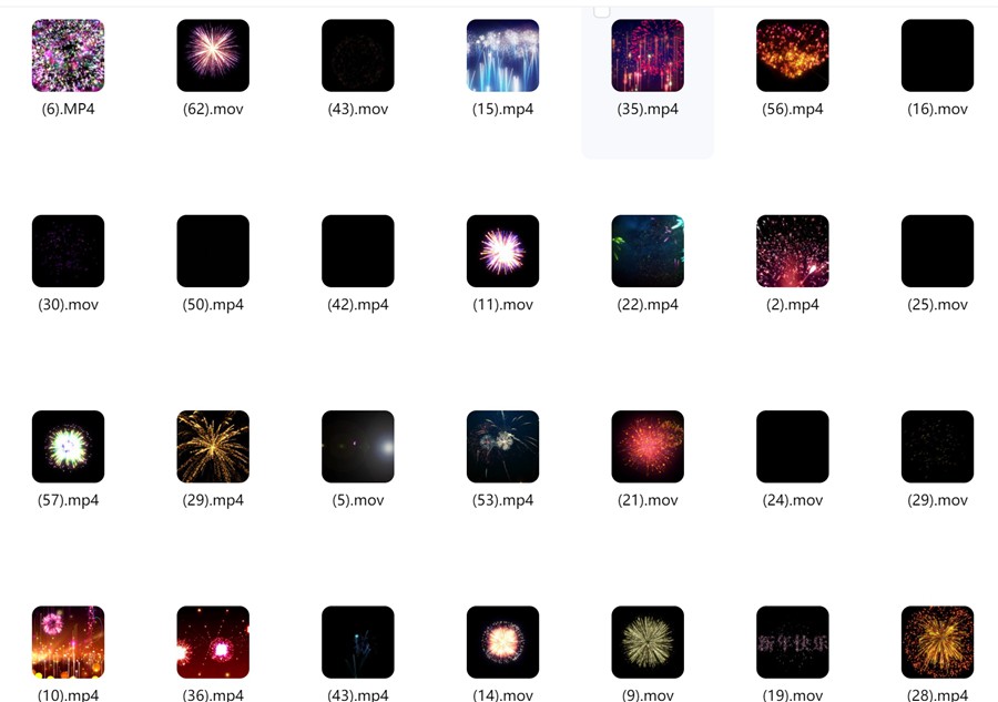 烟花绽放夜空礼花新年春节喜庆led大屏幕舞台背景剪辑短视频素材 , sucaiwan.com