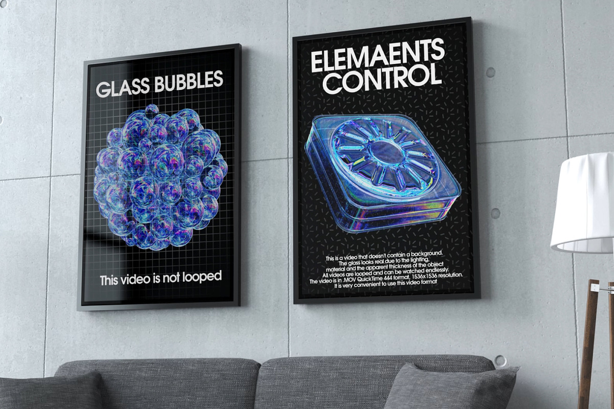 12款科幻全息镭射透明玻璃水晶3d潮流几何mov动态图形/png免抠图套装Super Duper 3d models & animation 图片素材 sucaiwan.com