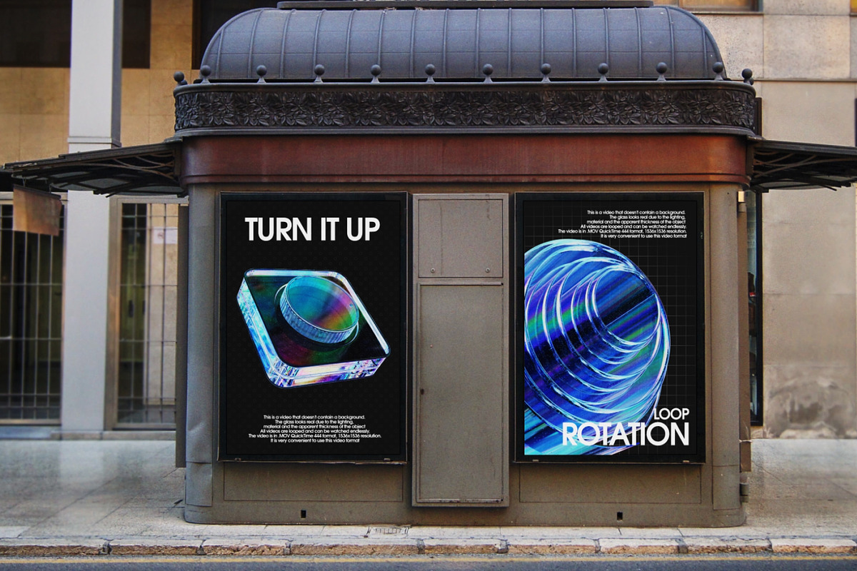 12款科幻全息镭射透明玻璃水晶3d潮流几何mov动态图形/png免抠图套装Super Duper 3d models & animation 图片素材 sucaiwan.com