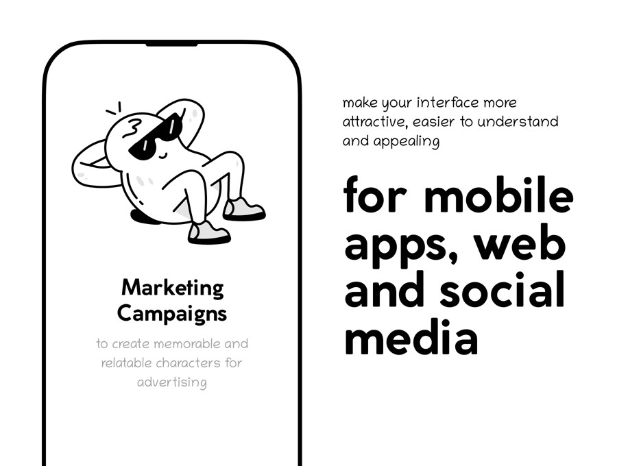 450款涂鸦卡通表情符号人物手绘矢量图形ai/eps/png格式素材450 Zoodle Hand Drawn Illustrations 图标素材 sucaiwan.com