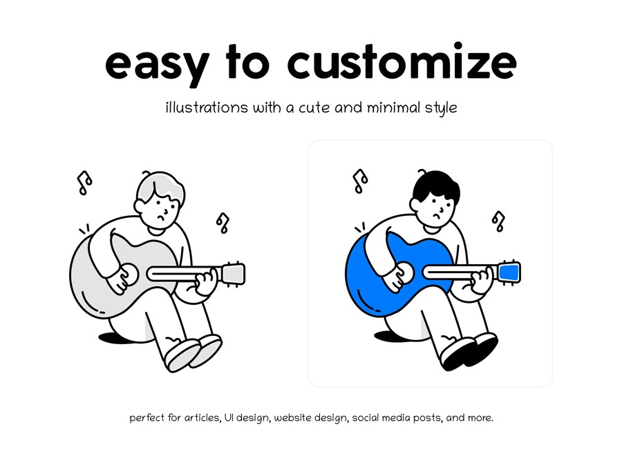 450款涂鸦卡通表情符号人物手绘矢量图形ai/eps/png格式素材450 Zoodle Hand Drawn Illustrations 图标素材 sucaiwan.com