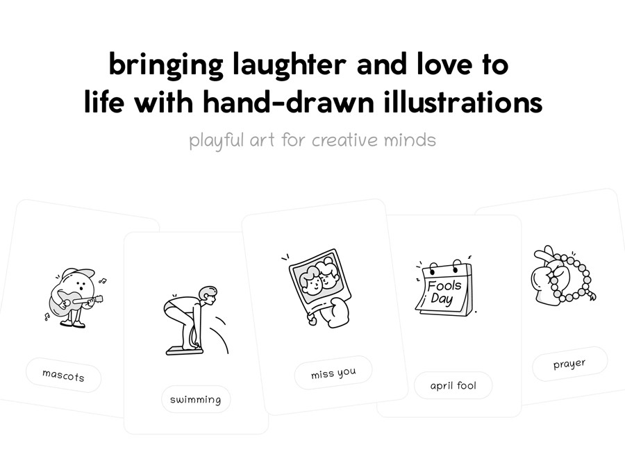 450款涂鸦卡通表情符号人物手绘矢量图形ai/eps/png格式素材450 Zoodle Hand Drawn Illustrations 图标素材 sucaiwan.com