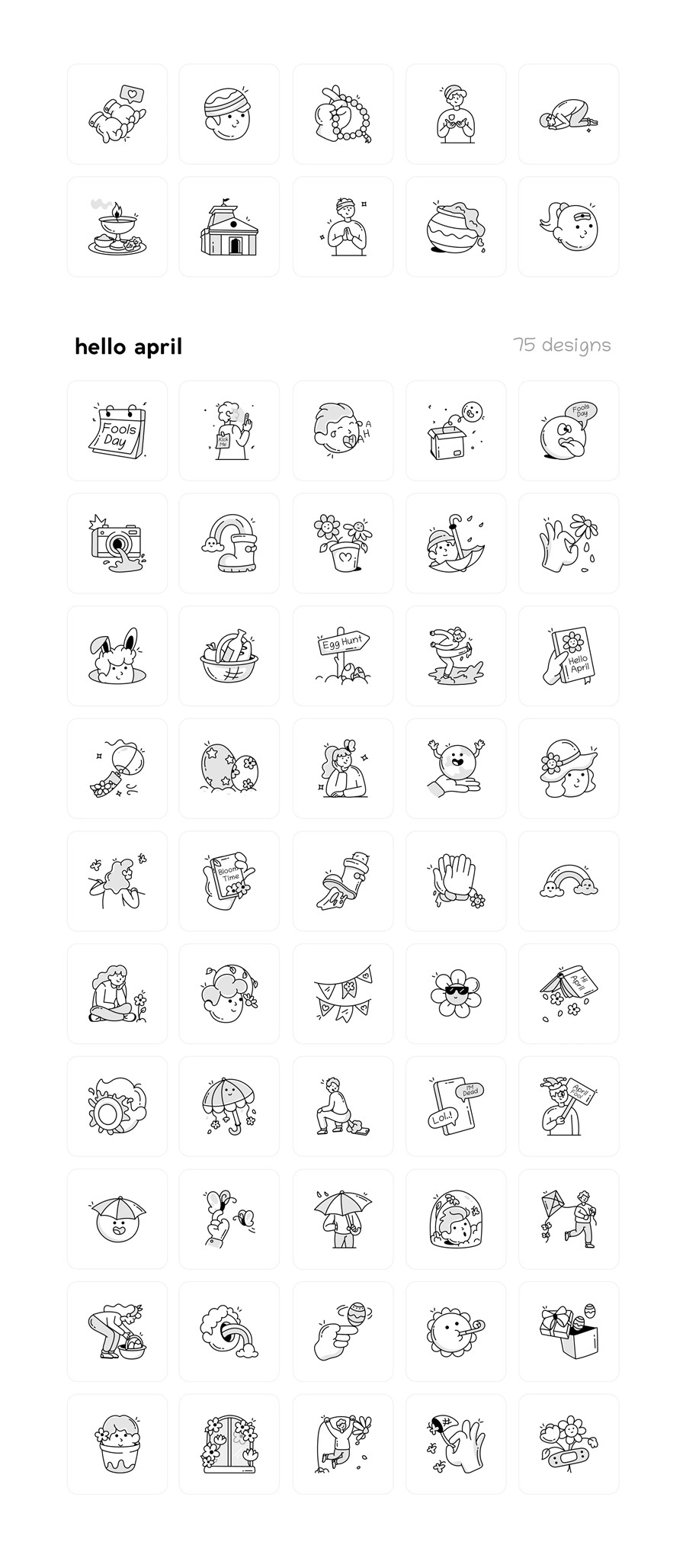 450款涂鸦卡通表情符号人物手绘矢量图形ai/eps/png格式素材450 Zoodle Hand Drawn Illustrations 图标素材 sucaiwan.com