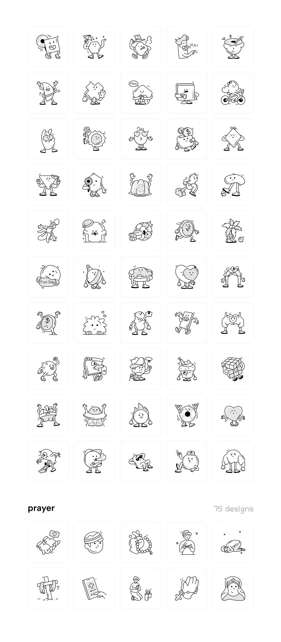 450款涂鸦卡通表情符号人物手绘矢量图形ai/eps/png格式素材450 Zoodle Hand Drawn Illustrations 图标素材 sucaiwan.com