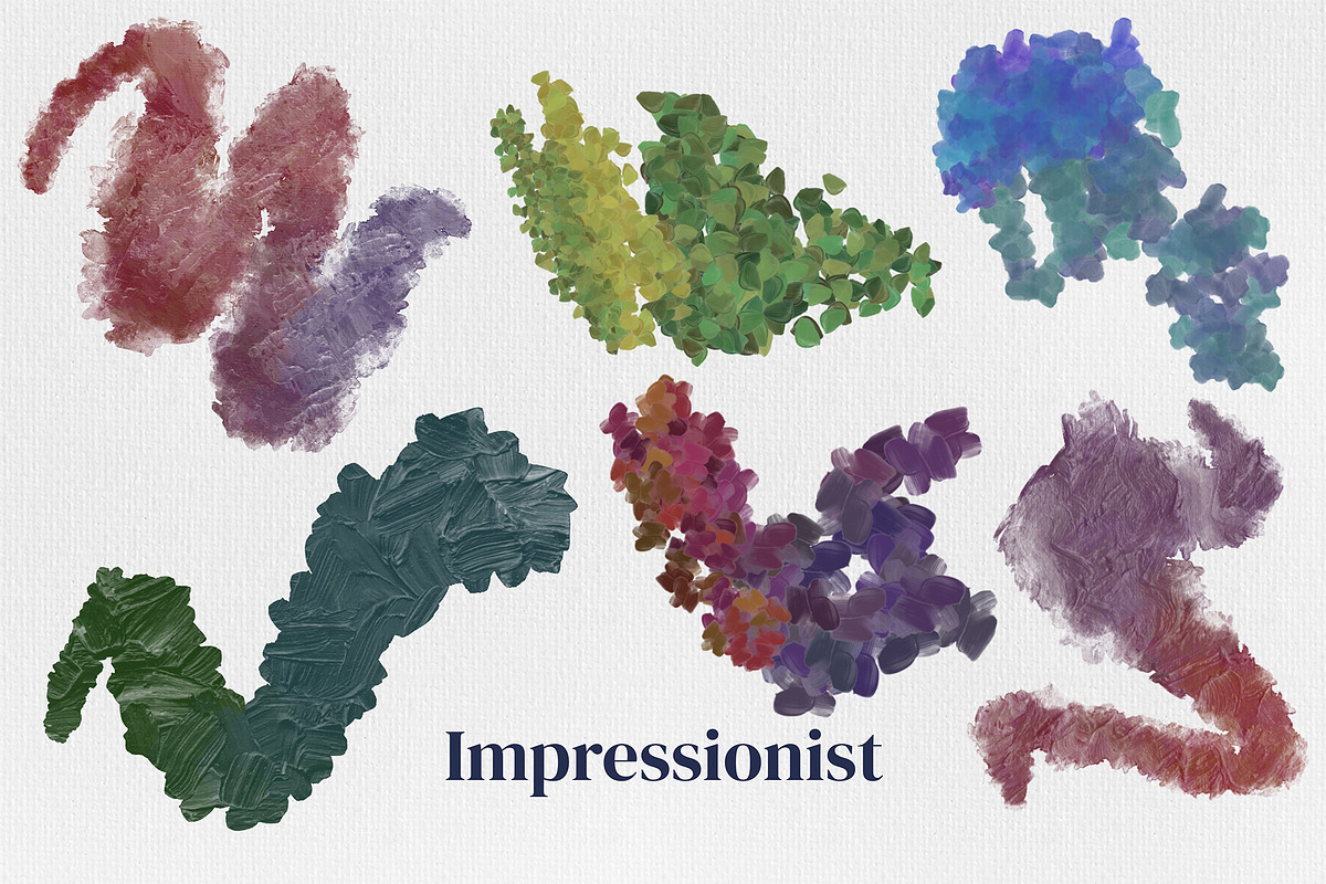 逼真丙烯酸油画绘画效果procreate笔刷画笔画布纹理素材包Painterly Brushes for Procreate by Alaina Jensen 笔刷资源 sucaiwan.com