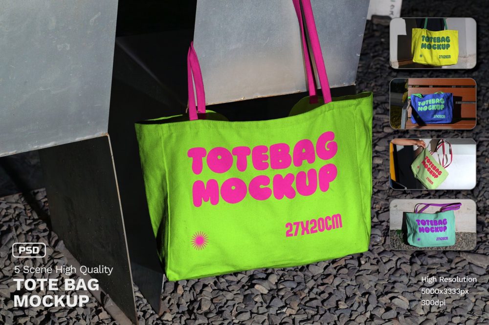 都市风手提袋帆布袋vi设计展现贴图psd样机模板素材Tote Bag Mockup – VOL 2 样机素材 sucaiwan.com