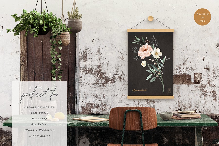 52款独特婚礼主题手绘水彩花卉树叶高清png免抠图设计素材Floria – Botanical Elements 图片素材 sucaiwan.com