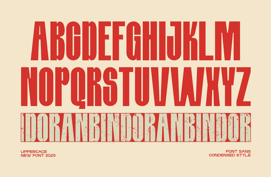 现代时尚品牌海报网页设计无衬线英文字体安装包 Bindoran – Condensed Sans Modern 设计素材 sucaiwan.com