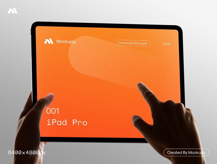 6款4K高清UI网站界面广告设计手持苹果iPad Pro平板电脑贴图PSD样机模板素材iPad Pro in hand 样机素材 sucaiwan.com
