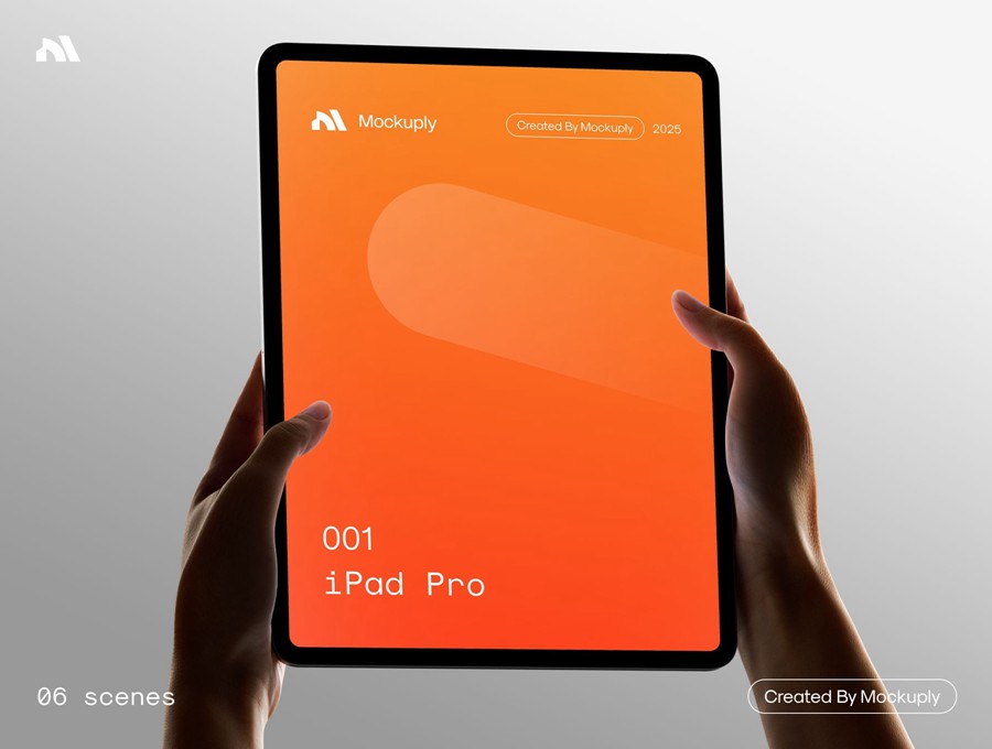 6款4K高清UI网站界面广告设计手持苹果iPad Pro平板电脑贴图PSD样机模板素材iPad Pro in hand 样机素材 sucaiwan.com