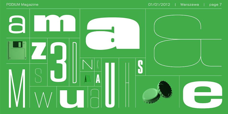 英文字体：极简现代浓缩未来派科技海报标题排版无衬线字体 PODIUM Sharp Font 设计素材 sucaiwan.com