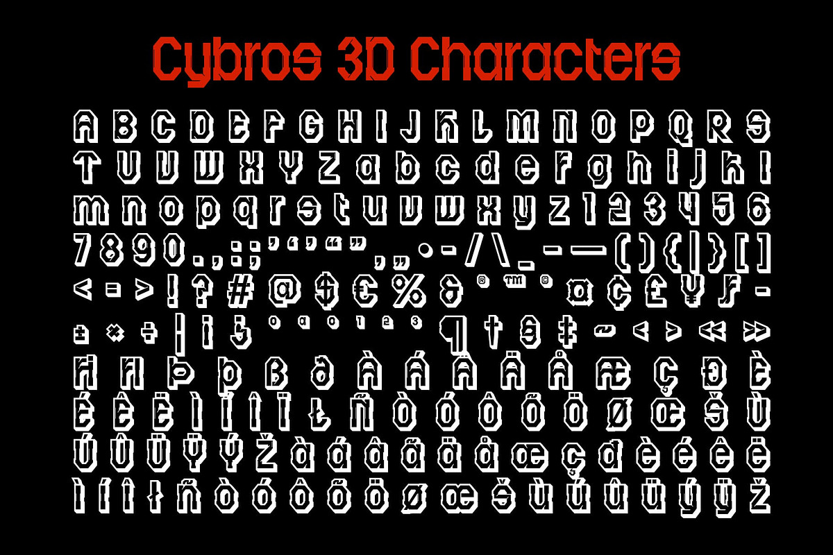 时尚未来科幻品牌海报游戏设计无衬线英文字体安装包 Cybros 3D 设计素材 第7张-素材湾丨精选海外优质设计素材资源 时尚未来科幻品牌海报游戏设计无衬线英文字体安装包 Cybros 3D 设计素材 sucaiwan.com