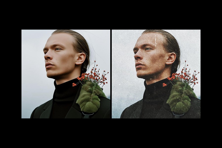 复古做旧折痕照片效果ps特效滤镜样机 Worn Cover Photo Effect 插件预设 sucaiwan.com